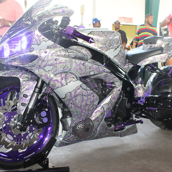 Riding-Big-Car-Show-Purple-Bike